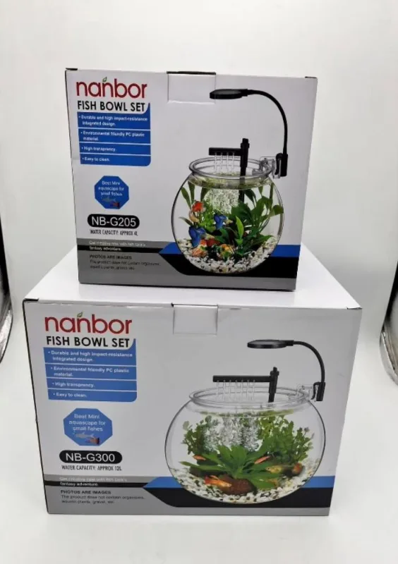 Nanbor NB-G205 acrylic bowl aquarium, 4 L, with filter and light