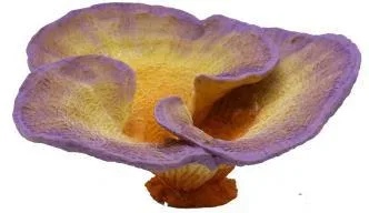 Artificial cup coral, purple and yellow, 32 cm