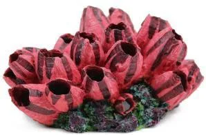 Artificial tube coral, red and black, 21 cm
