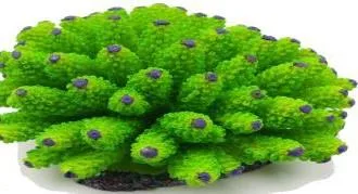 Artificial coral colony, green and purple, 12 cm