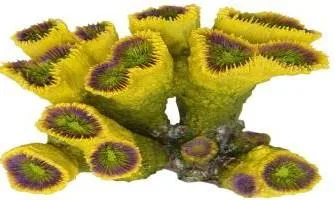 Artificial tube coral, yellow and purple, 15 cm