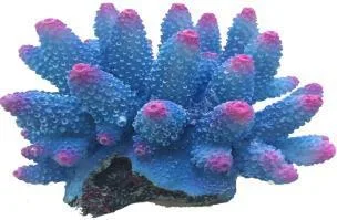 Artificial coral colony, blue and pink, 12 cm