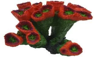 Artificial tube coral, red and green, 15 cm