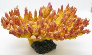 Artificial branching coral, orange and yellow, 38 cm