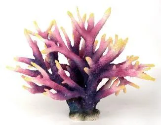 Artificial branching coral, purple and yellow, 32 cm
