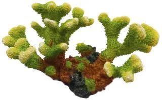 Artificial branching coral, green and brown, 35 cm