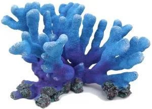 Artificial branching coral, blue, 23 cm
