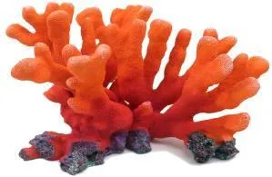 Artificial branching coral, orange and red, 23 cm
