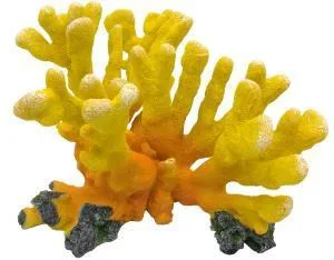 Artificial branching coral, yellow and orange, 23 cm