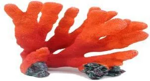 Artificial branching coral, orange and red, 15 cm