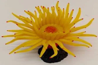 Artificial sea anemone, yellow, 18 cm