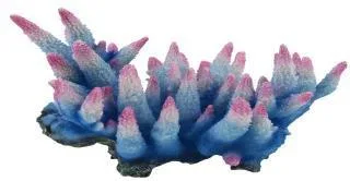 Artificial branching coral, blue and pink, 31 cm