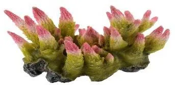 Artificial branching coral, green and pink, 27 cm