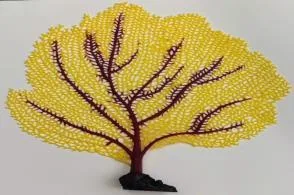 Artificial sea fan, yellow and red, 60 cm