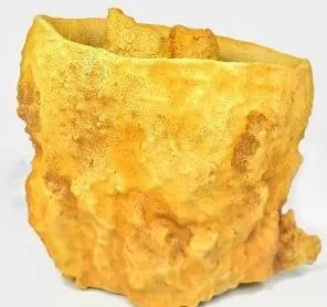 Artificial barrel sponge ornament, yellow