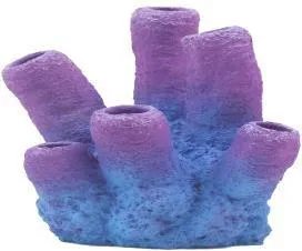 Artificial tube coral, purple and blue, 14 cm