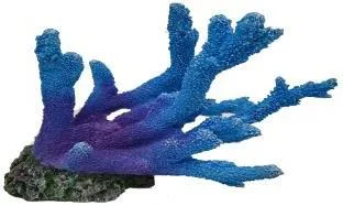 Artificial branching coral, blue and purple, 27 cm