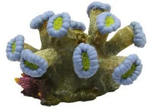 Artificial coral colony, blue and yellow, 11 cm