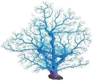 Artificial sea fan, blue and purple, 100 cm
