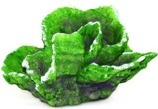 Artificial leaf coral, green and purple, 15 cm