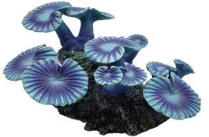Artificial disc coral, blue and turquoise, 10 cm