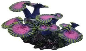 Artificial disc coral, green and pink, 10 cm