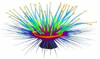 Artificial sea anemone, multicoloured, 16 cm