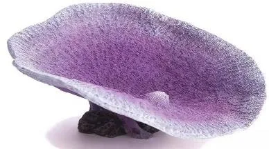 Artificial clam shell, purple and white, 16 cm