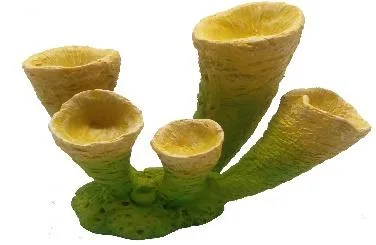 Artificial tube coral, yellow and green, 24 cm