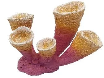 Artificial tube coral, pink and beige, 24 cm