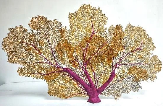 Artificial sea fan, yellow and pink, 110 cm