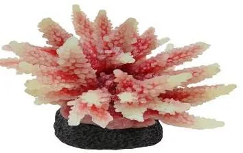 Artificial branching coral, pink and white, 12 cm