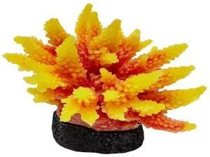 Artificial branching coral, orange and yellow, 12 cm