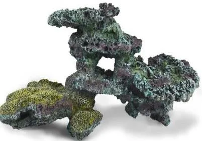Artificial aquarium rockwork, grey-teal, 69x29x32 cm