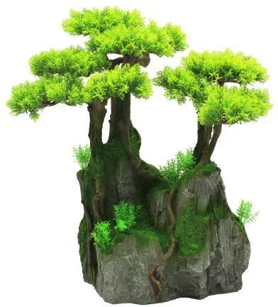 Bonsai-style aquarium tree ornament, 43x27x43 cm