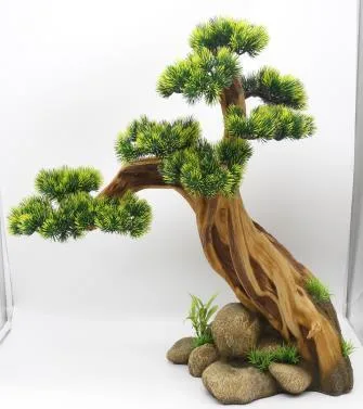 Bonsai-style aquarium tree ornament, 67x27x52 cm