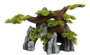 Bonsai-style aquarium tree ornament, 31x19x21 cm