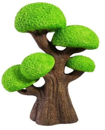 Stylised tree with a rounded layered canopy, large, 28 cm