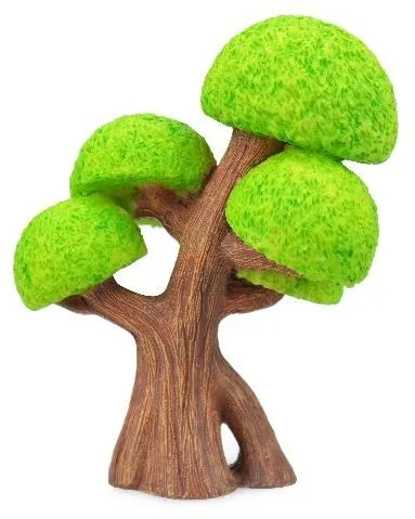 Stylised tree with a rounded layered canopy, small, 11 cm