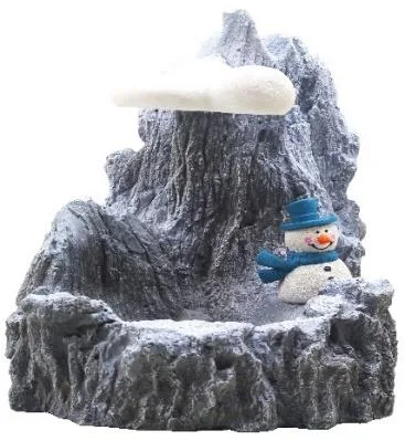 Snowman sand waterfall with powerhead, 17x17x22 cm