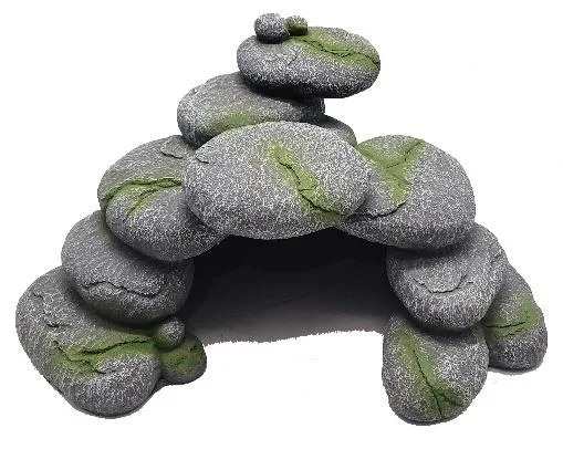 Stacked-boulder arch with a cave, 41 cm