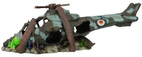 Wrecked military helicopter ornament, 80 cm