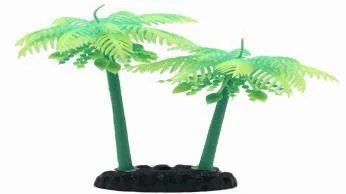 Glow-in-the-dark artificial aquarium plant, silk/plastic construction (approximately 20 cm tall)