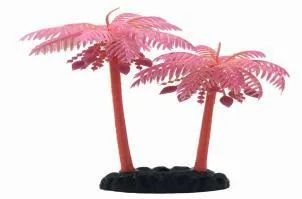 Glow-in-the-dark artificial aquarium plant, silk/plastic construction (approximately 20 cm tall)