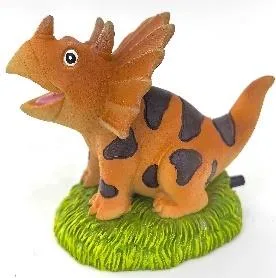 Cartoon frilled horned dinosaur, 10 cm