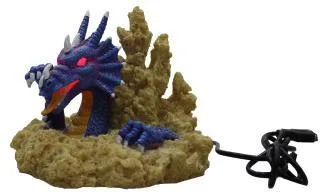 Dragon head in rock with LED lighting, 16 cm