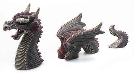 Three-piece dragon ornament, 31 cm