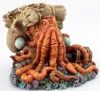 Kraken octopus over a pirate chest, 11 cm