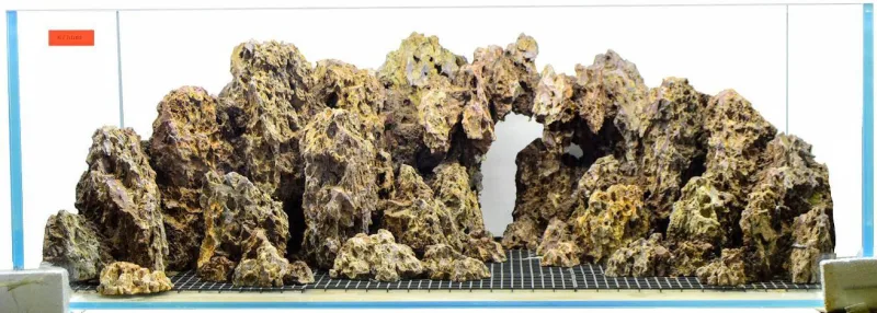 One of the handcrafted natural rockscape style options for the Complete aquarium bundle