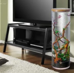 Artemis designer cylinder aquarium, 25 cm diameter, 80 cm high